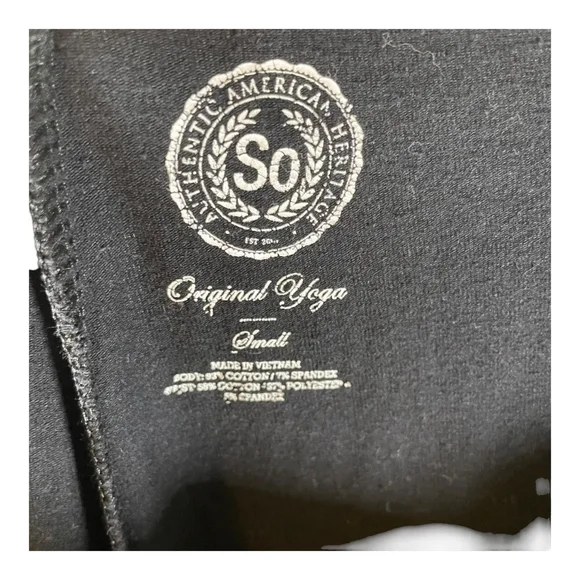 SO Authentic American Heritage Original Yoga Pants Black Gray Size Small Love - Picture 6 of 8